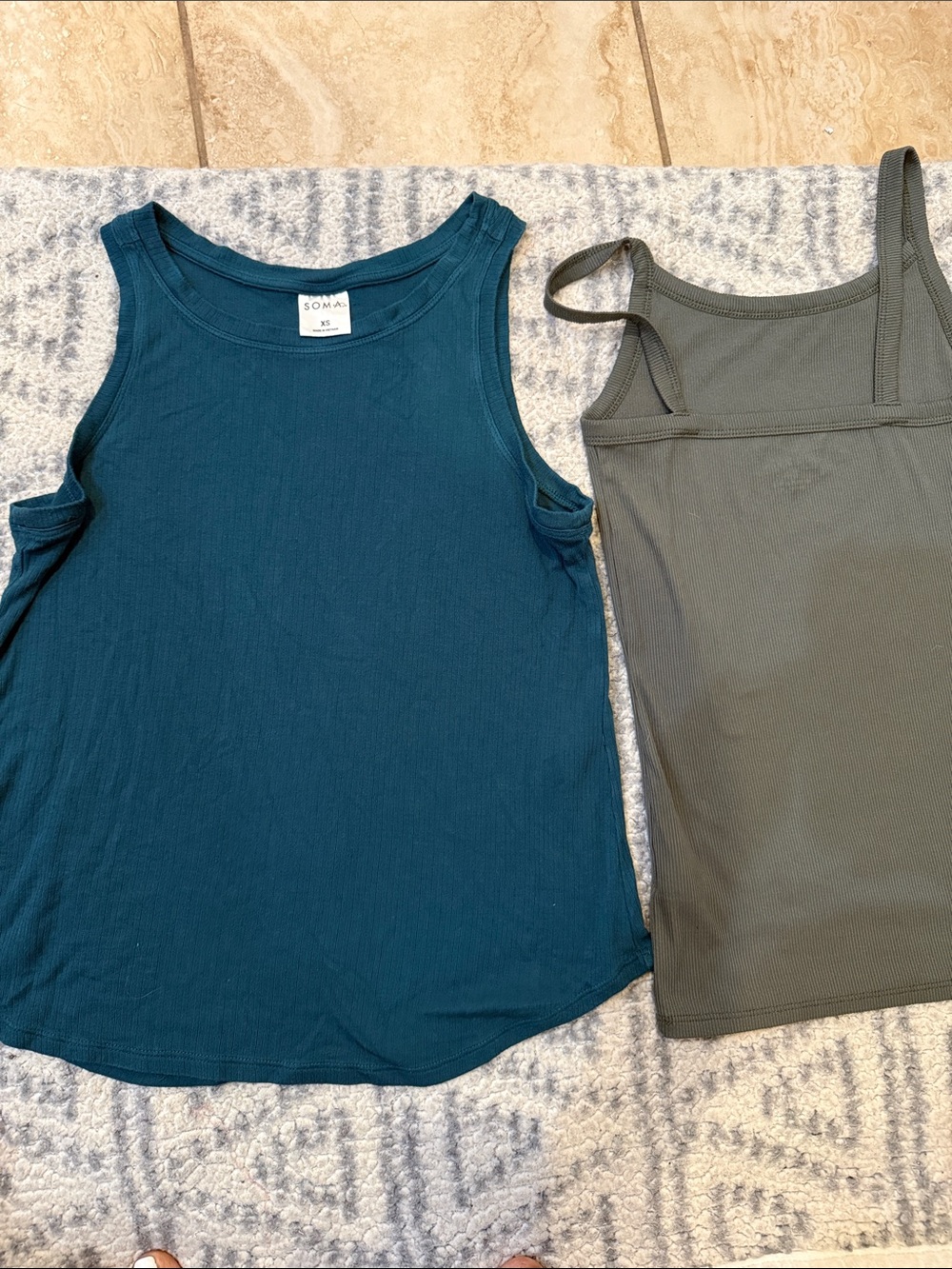 Soma Deep Teal Ribbed Tank Top